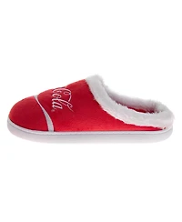 Coca-Cola Men's Coca Cola Classic Script Casual Slippers for Cozy SoftLined Warm Indoor Comfort Shoes
