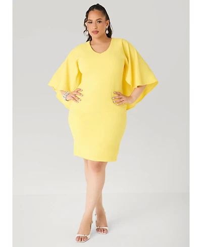 Ashley Stewart Women's Textured Cape Sheath Dress