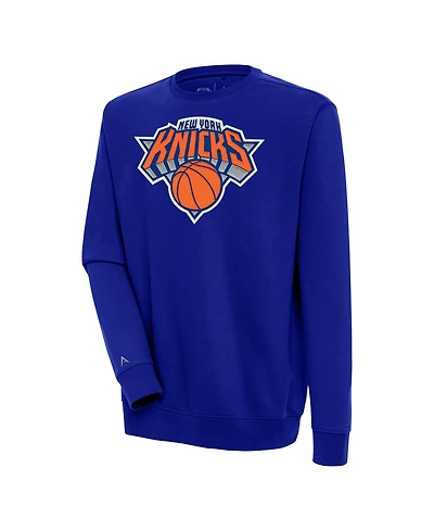 Antigua Men's Blue New York Knicks Victory Pullover Sweatshirt