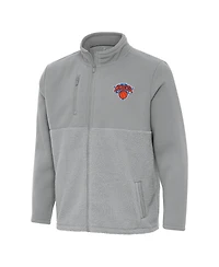 Antigua Men's Gray New York Knicks Daily Fused Full-Zip Jacket