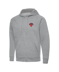 Antigua Men's Heather Gray New York Knicks Big & Tall Victory Full-Zip Hoodie