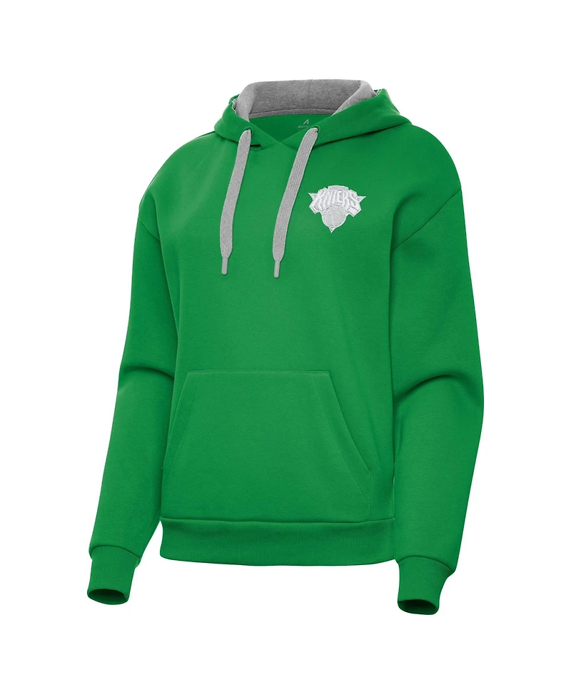 Antigua Women's Kelly Green New York Knicks St. Patrick's Day Victory Pullover Hoodie