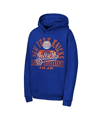 Outerstuff Big Boys and Girls Blue New York Knicks Sweep Hoodie