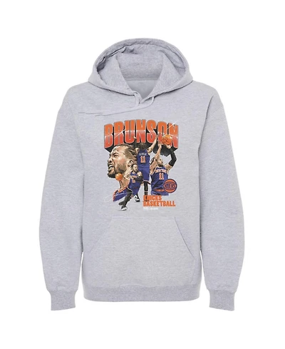 500 Level Men's Jalen Brunson Gray New York Knicks Collage Pullover Hoodie