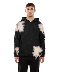 New Era Men's Black York Knicks Injection Bleached Out Raw Edge Hoodie