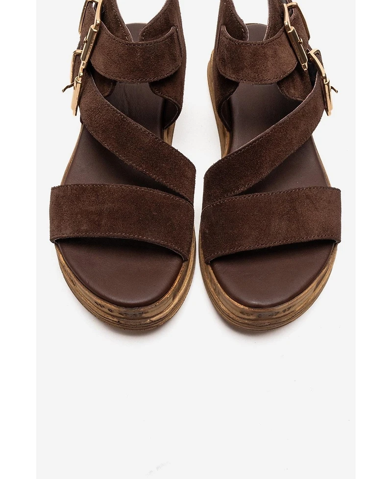 Forever & Always Shoes Women's Lorentis Leather Double Buckle Sandal