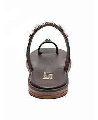 Forever & Always Shoes Women's Martinez Leather Thong Sandal