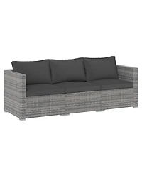 Gouun 3-Piece Modular Patio Sectional Sofa Set with Woven Rattan and Soft Cushions