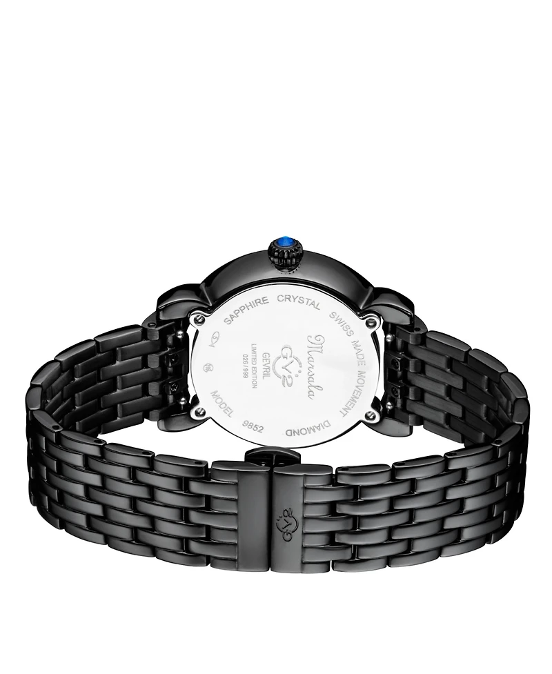 GV2 by Gevril Women's Marsala Tortoise Swiss Quartz Diamond Two toned Ss Iprg Stainless Steel Bracelet Watch
