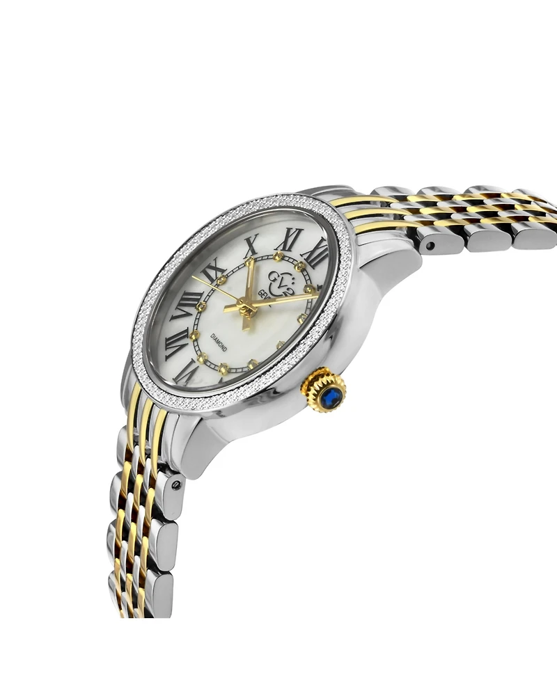 GV2 by Gevril Women's Berletta Swiss Quartz Diamond Leather Strap Watch