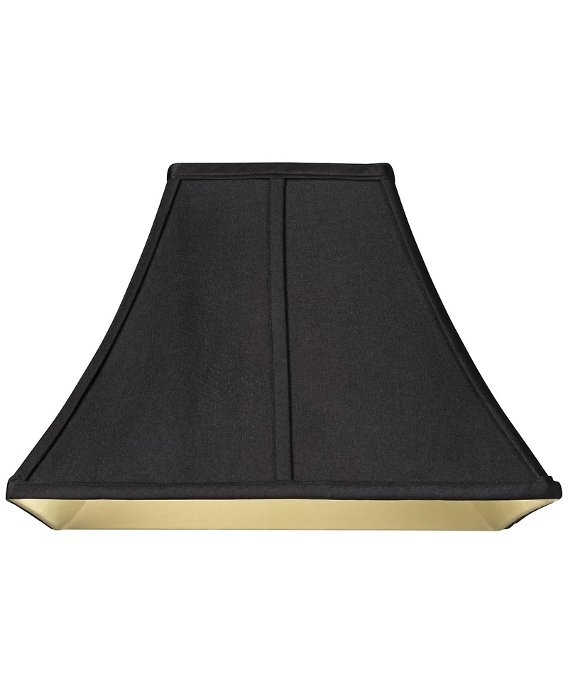 Springcrest Set of 2 Square Lamp Shades Medium 6" Top x 14" Bottom x 9.5" High Spider Replacement Harp and Finial Fitting