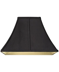 Springcrest Set of 2 Square Lamp Shades Medium 6" Top x 14" Bottom x 9.5" High Spider Replacement Harp and Finial Fitting