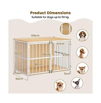 Ruie Dual-Door Dog Crate End Table with Chew-Resistant Metal Frame