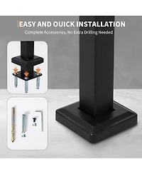 gaomon 4-Step Adjustable Outdoor Stair Handrail Kit Metal Stair Railing for Porch Deck and Garden Adjustable Complete Installation