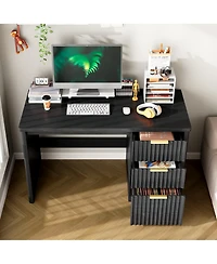 Vlsrka Computer Desk With File Drawers And Storage