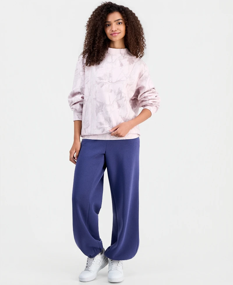 Madden Girl Juniors' Printed Mockneck Sweatshirt