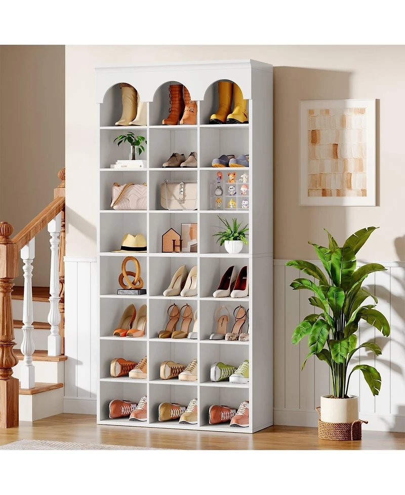 Slickblue 70.87 Inch Shoe Storage Cabinet with 24 Cubbies Organizer
