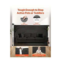 Ruie Retractable Mesh Pet Gate 57 in Extra Wide 38.5 in Tall for Stairs Hallways