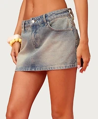 Edikted Women's Barbie Cutie Denim Mini Skirt