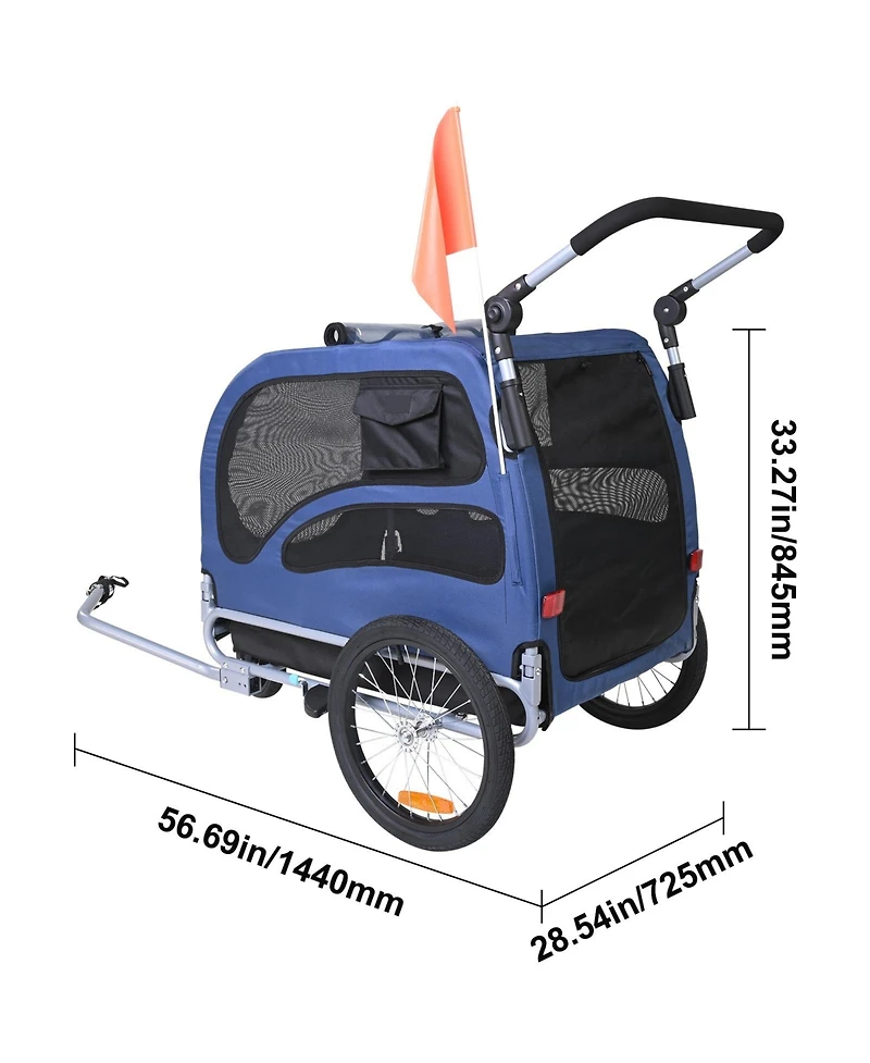 Cozito Dog Bike Trailer and Pet Stroller, 100 lb Capacity Folding Carrier with Quick Release Wheels