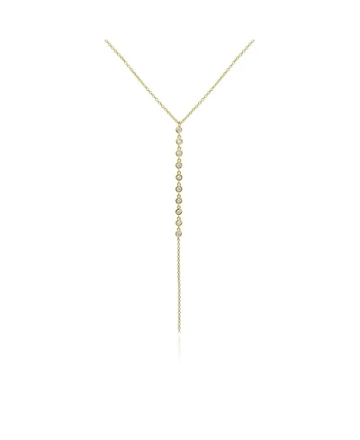 The Lovery Lariat Bezel Cz Necklace 14K Gold Plated Sterling Silver