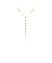 The Lovery Lariat Bezel Cz Necklace 14K Gold Plated Sterling Silver