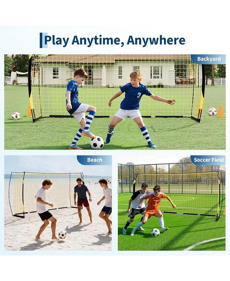 Xo 5-in-1 Soccer Goal 7x5 Ft, Portable Rebounder Net with Steel Frame, Easy Setup Soccer Training Goal for Backyard