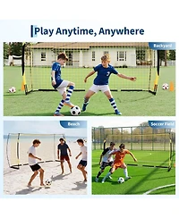 Xo 5-in-1 Soccer Goal 7x5 Ft, Portable Rebounder Net with Steel Frame, Easy Setup Soccer Training Goal for Backyard