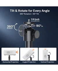 Aurzen Projector Floor Stand Screw Adjustable Durable and Stable, Compatible Most Projectors