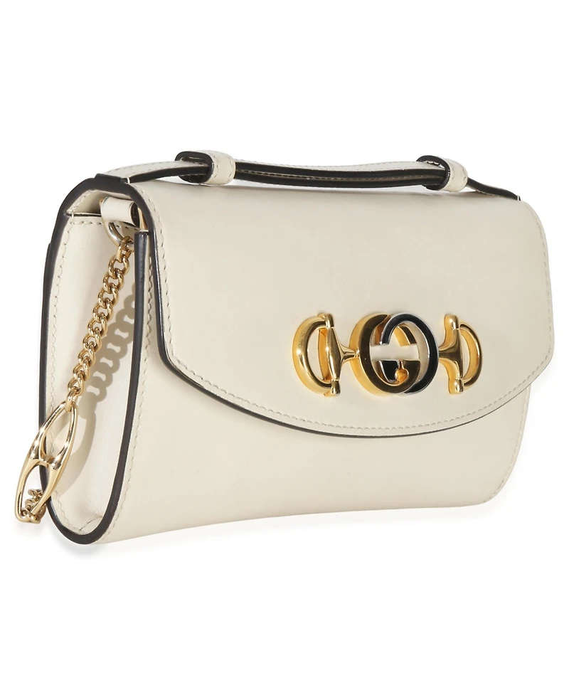 Pre-Owned Gucci Cream Smooth Calfskin Mini Zumi Chain Shoulder Bag