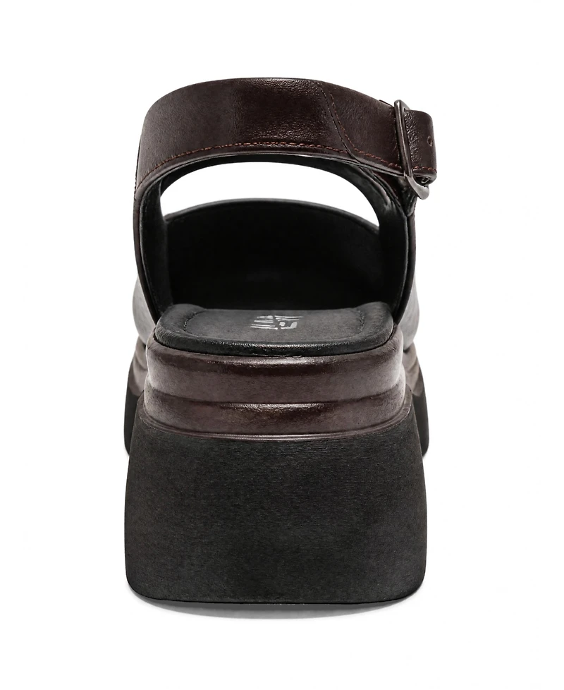 Forever & Always Shoes Women's Laure Leather Wedge Sandal