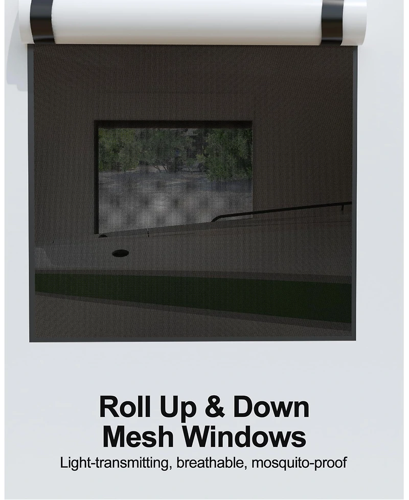 Heavy Duty Portable Carport Canopy - Waterproof Cover, Windows, Roll-Up Side Doors