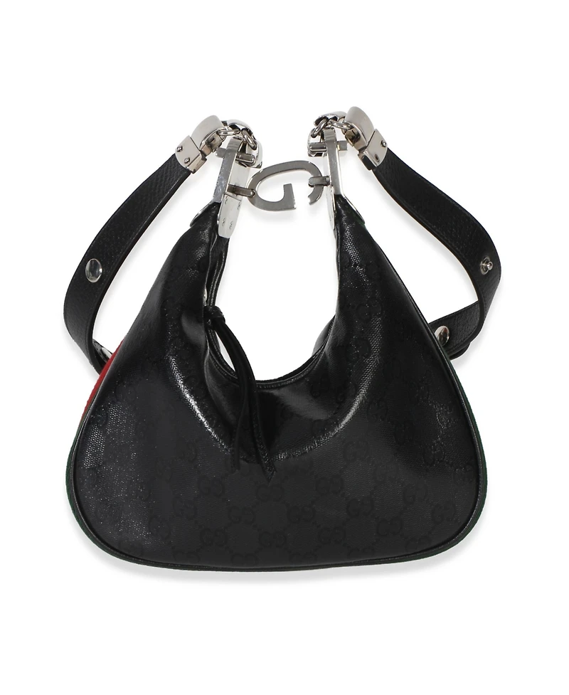 Pre-Owned Gucci Black Gg Crystal Coated Canvas Small Attache Crossbody Bag