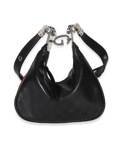 Pre-Owned Gucci Black Gg Crystal Coated Canvas Small Attache Crossbody Bag