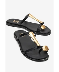 Forever & Always Shoes Women's Tessa Leather Thong Sandals