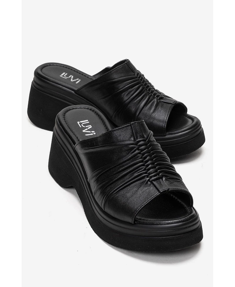 Forever & Always Shoes Nellie Leather Platform Sandal