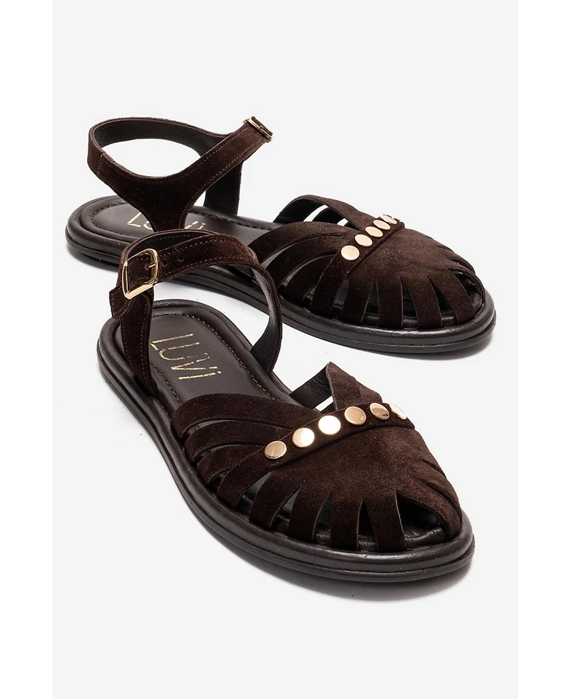 Forever & Always Shoes Chiela Leather Ankle Strap Sandal