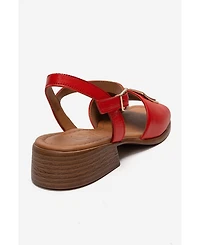 Forever & Always Shoes Women's Svelte Leather Buckle Sandal