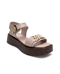 Forever & Always Shoes Women's Lone Leather Platform Sandal
