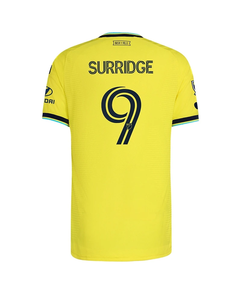 Adidas Men's Sam Surridge Yellow Nashville Sc 2026 The Reverb Kit On-Field Authentic Patch Jersey