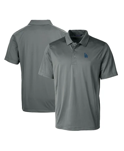 Cutter & Buck Men's Steel Los Angeles Dodgers Prospect Textured Stretch Big Tall Polo Shirt