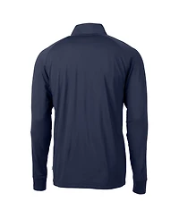 Cutter & Buck Men's Navy New York Yankees Big Tall Adapt Eco Knit Stretch Quarter-Zip Pullover Sweatshirt