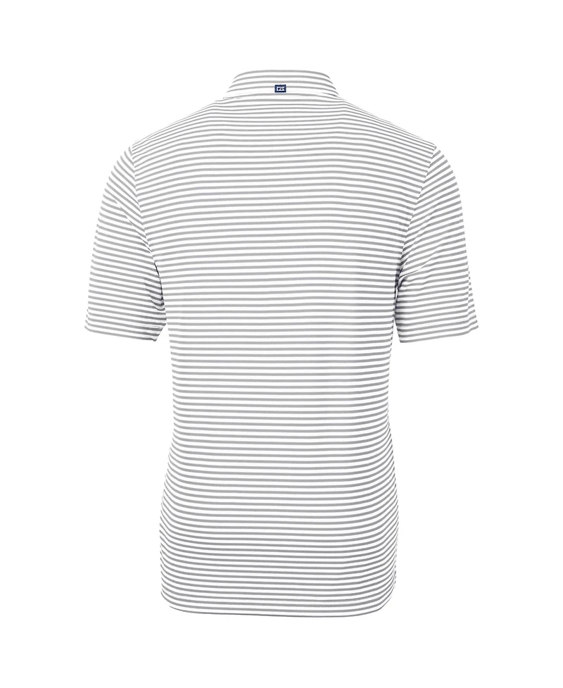Cutter & Buck Men's Gray Missouri Tigers Throwback Logo Virtue Eco Pique Stripe Polo Shirt