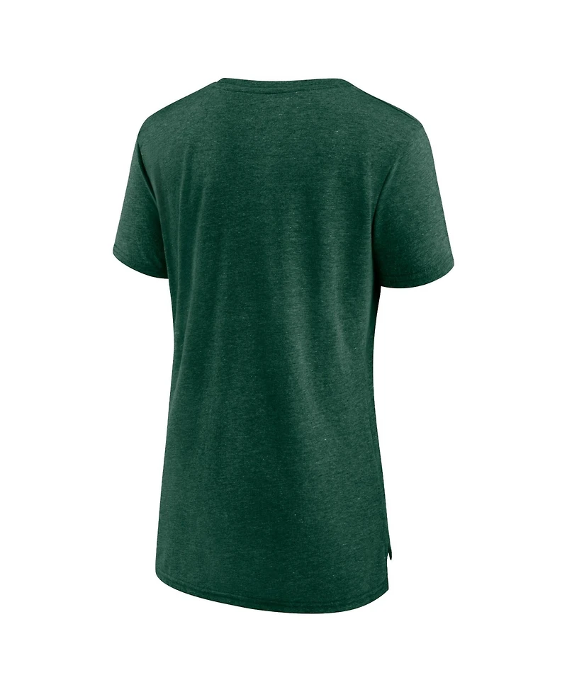 Fanatics Women's Hunter Green Milwaukee Bucks League Leader Tri-Blend T-Shirt