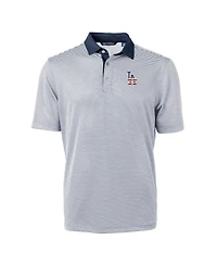 Cutter & Buck Men's Navy Los Angeles Dodgers Americana Logo Virtue Eco Pique Stripe Polo Shirt