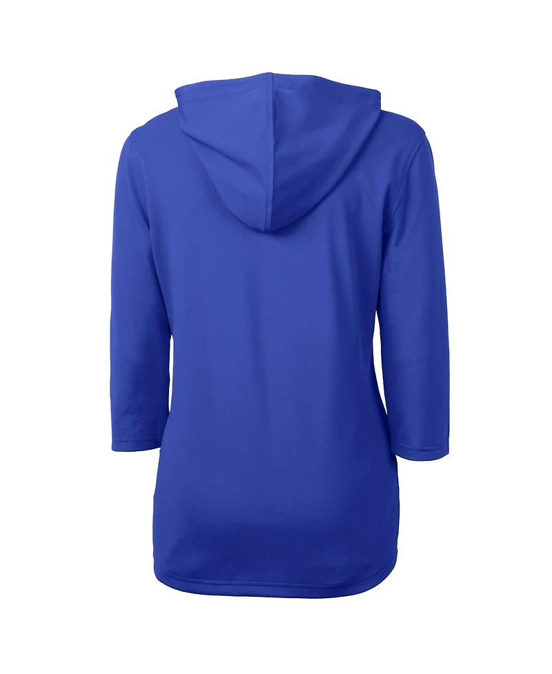 Cutter & Buck Women's Blue Los Angeles Dodgers DryTec Virtue Eco Pique 3/4-Sleeve Half-Zip Pullover Hoodie