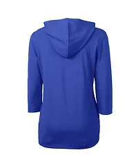 Cutter & Buck Women's Blue Los Angeles Dodgers DryTec Virtue Eco Pique 3/4-Sleeve Half-Zip Pullover Hoodie