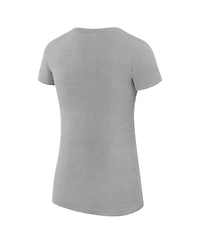 G-iii 4Her by Carl Banks Women's Heather Gray Los Angeles Dodgers Super-Slim Fit Lightweight City Graphic T-Shirt