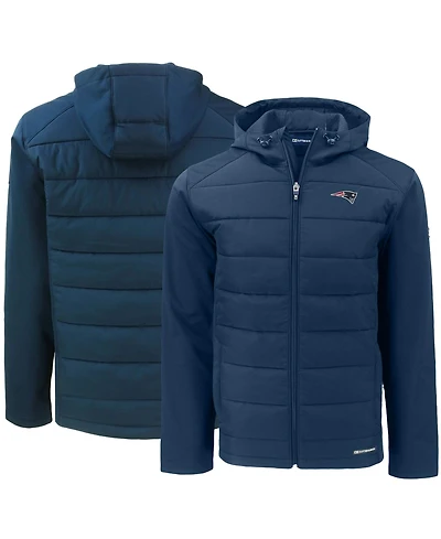 Cutter & Buck Men's Navy New England Patriots Evoke PrimaLoft Hybrid Eco Softshell Full-Zip Hooded Jacket