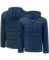 Cutter & Buck Men's Navy New England Patriots Evoke PrimaLoft Hybrid Eco Softshell Full-Zip Hooded Jacket